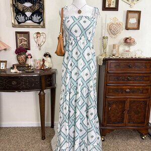 modern boho girly grunge floral tiered maxi dress